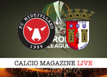 Midtjylland Braga cronaca diretta live risultato in tempo reale