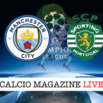 Manchester City Sporting cronaca diretta live risultato in campo reale
