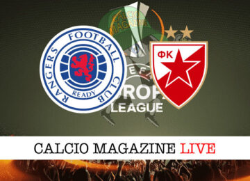 Rangers Stella Rossa cronaca diretta live risultato in campo reale