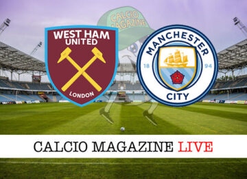 West Ham Manchester City cronaca diretta live risultato in tempo reale