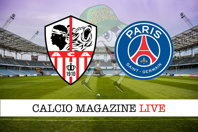 Ajaccio PSG cronaca diretta live risultato in tempo reale