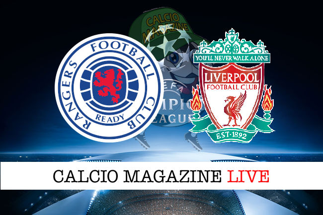 Rangers Liverpool cronaca diretta live risultato in tempo reale