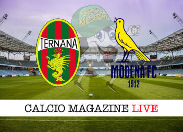 Ternana Modena cronaca diretta live risultato in tempo reale