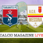 Taranto Messina cronaca diretta live risultato in tempo reale