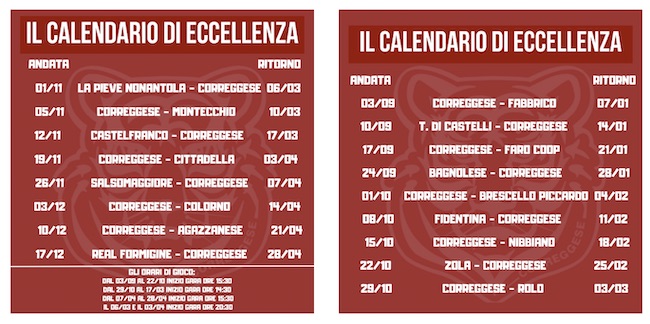 calendario correggese 2023-2024