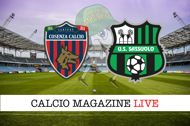 Cosenza Sassuolo cronaca diretta live risultato in tempo reale