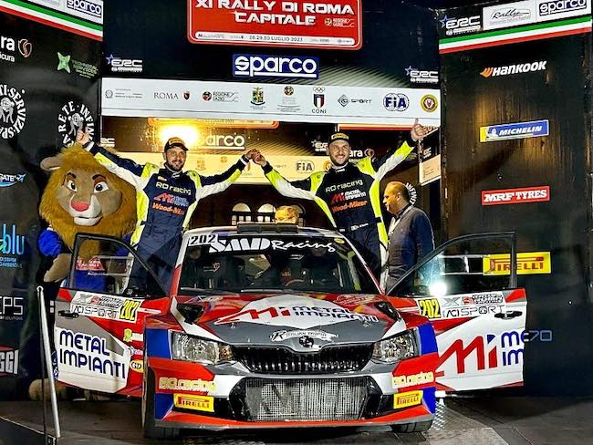 Riccardo DI iuorio e Doriano Maini scuderia RO racing vincitori Rally Roma Capitale Crz