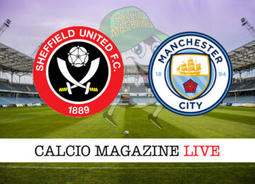 Sheffield United Manchester City cronaca diretta live risultato tempo reale