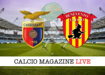 Casertana Benevento cronaca diretta live risultato in tempo reale