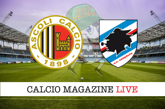 Ascoli Sampdoria cronaca diretta live risultato in tempo reale