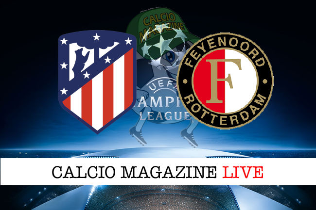 Atletico Madrid Feyenoord cronaca diretta live risultato in tempo reale