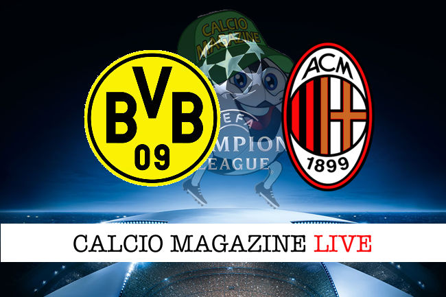 Borussia Dortmund Milan cronaca diretta live risultato in tempo reale