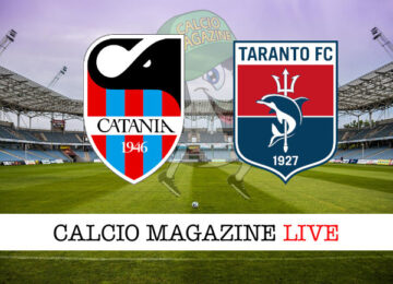 Catania Taranto cronaca diretta live risultato in tempo reale