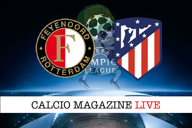 Feyenoord Atletico Madrid cronaca diretta live risultato in tempo reale