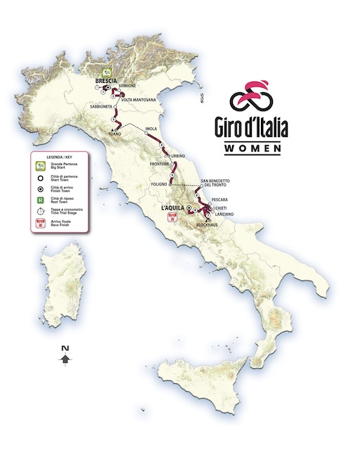 tappe giro d'italia women 2024