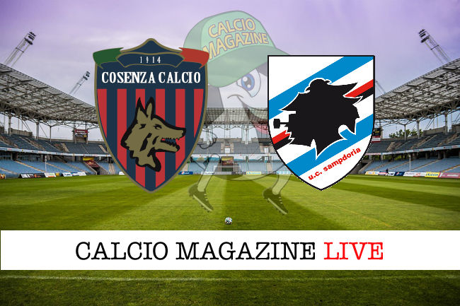 Cosenza Sampdoria cronaca diretta live risultato in tempo reale
