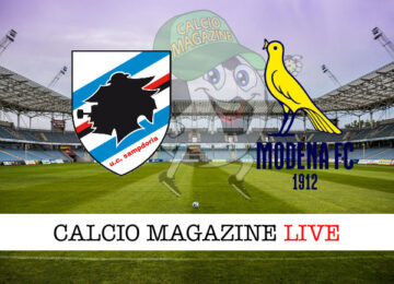 Sampdoria Modena cronaca diretta live risultato in tempo reale