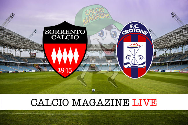 Sorrento Crotone cronaca diretta live risultato in tempo reale