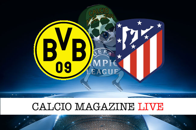 Borussia Dortmund Atletico Madrid cronaca diretta live risultato in tempo reale