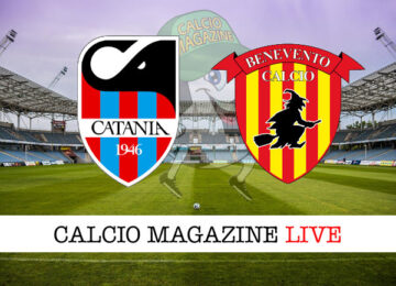 Catania Benevento cronaca diretta live risultato in tempo reale