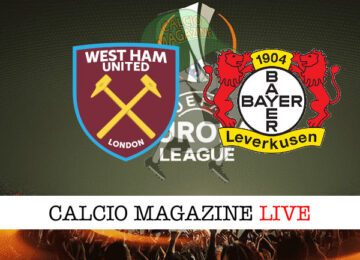 West Ham Bayer Leverkusen cronaca diretta live risultato tempo reale