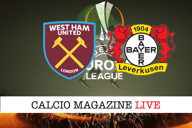 West Ham Bayer Leverkusen cronaca diretta live risultato tempo reale