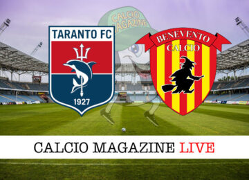 Taranto Benevento cronaca diretta live risultato in tempo reale