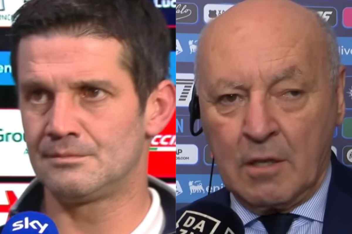 Cristian Chivu e Beppe Marotta in primo piano