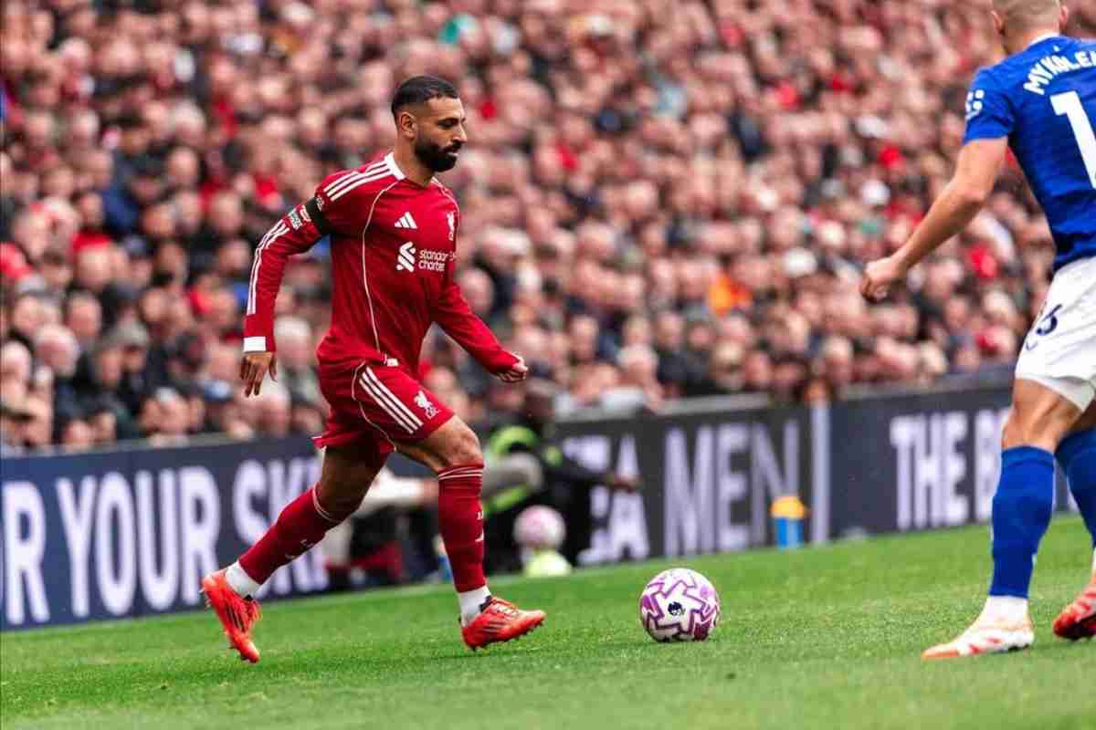 Mohamed Salah in campo con il Liverpool