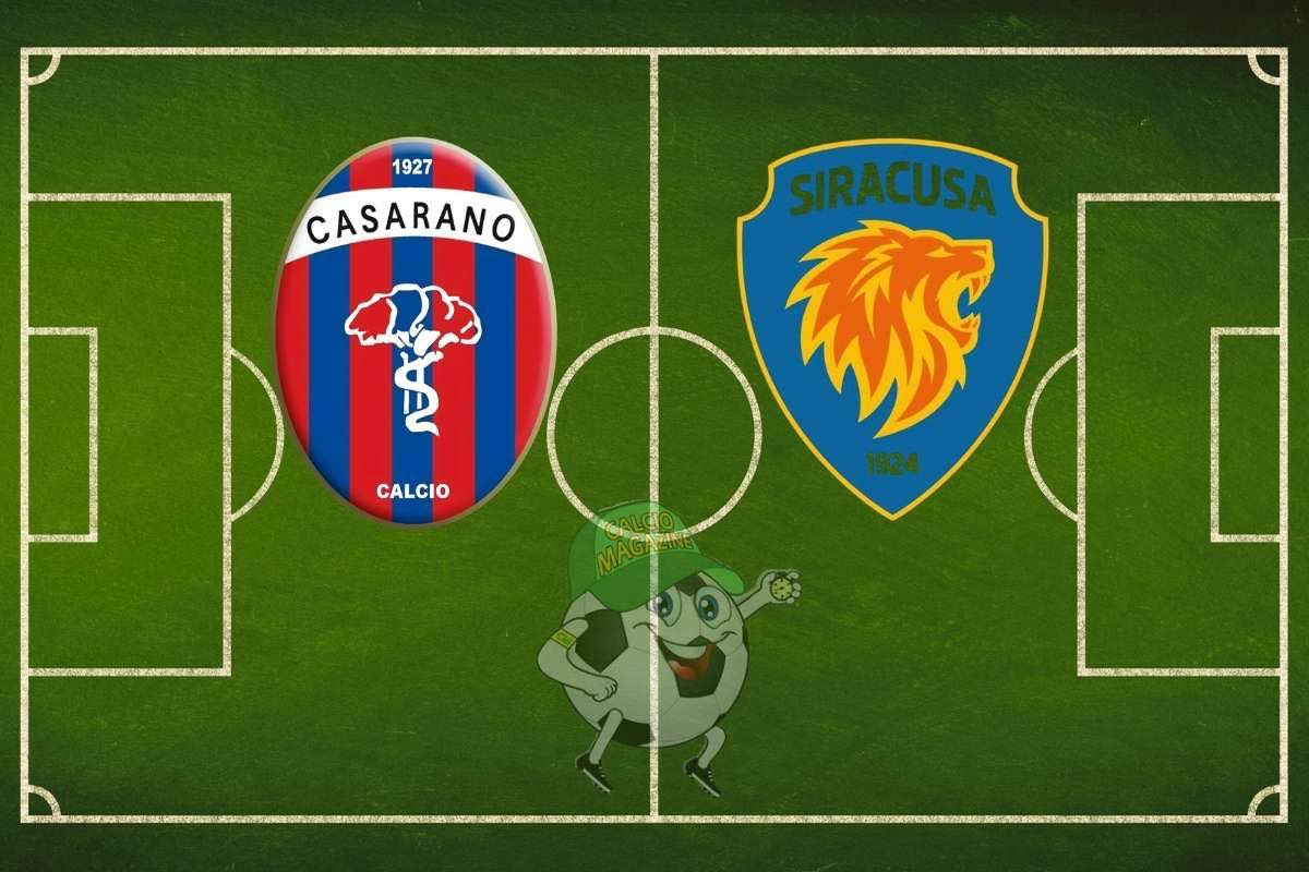 Casarano Siracusa cronaca diretta live risultato in tempo reale