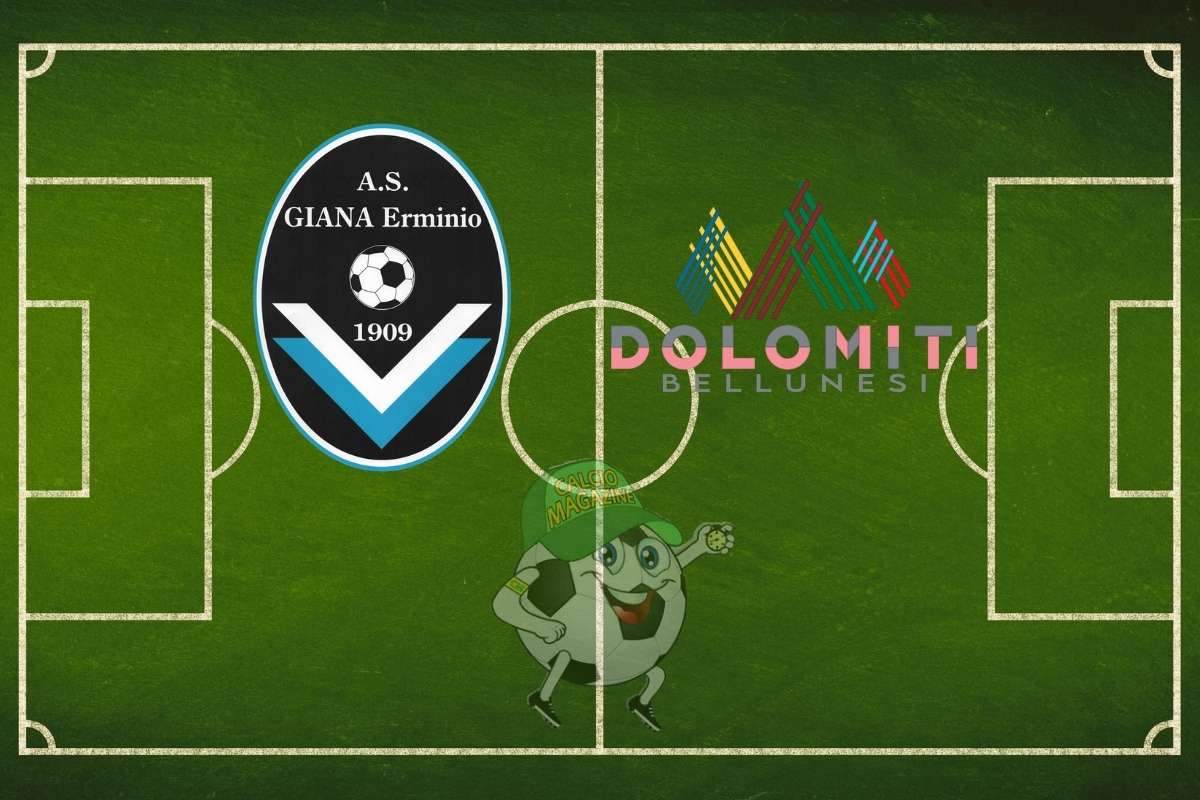 Azione di gioco tra Giana Erminio e Dolomiti Bellunesi