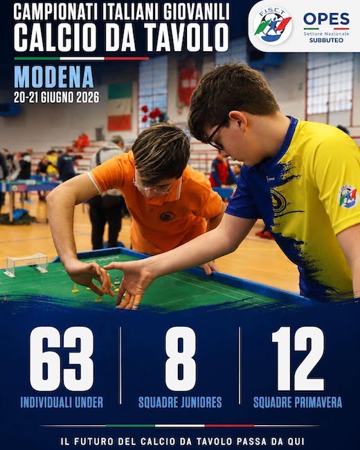 calcio da tavolo 20-21 giugno 2026
