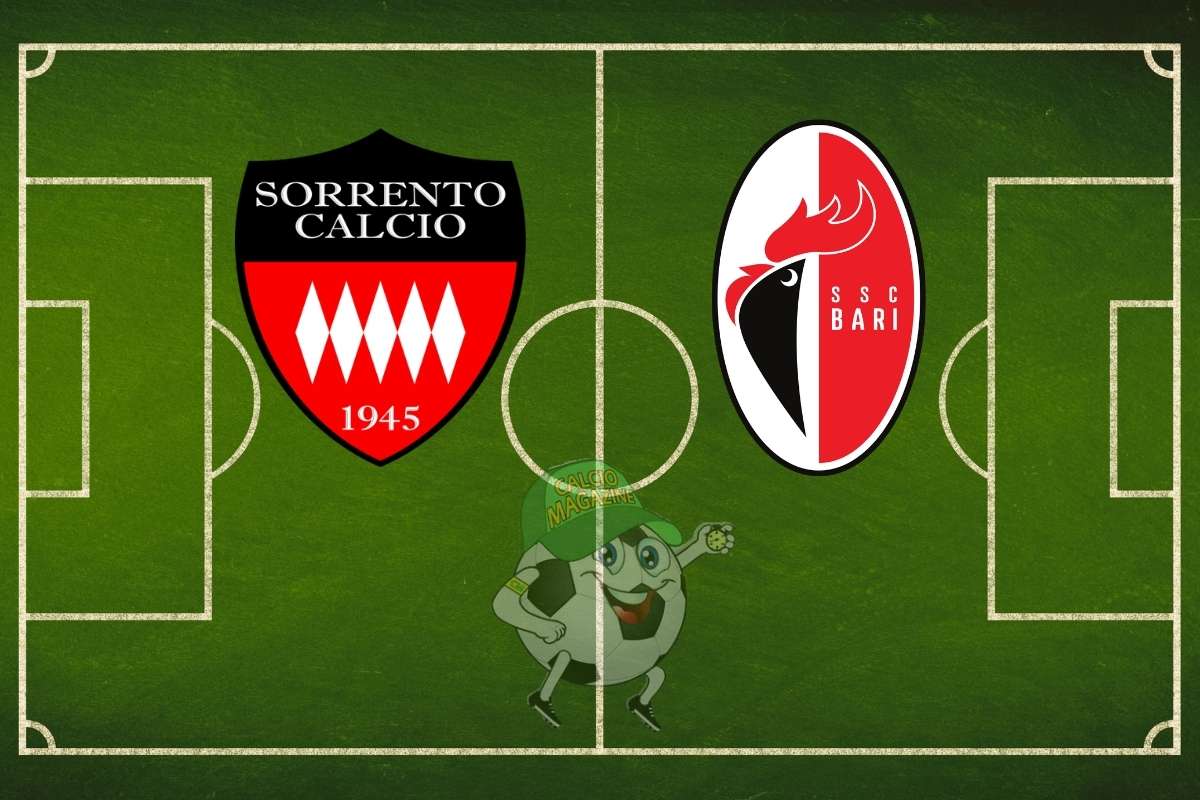 Sorrento Bari cronaca diretta live risultato in tempo reale